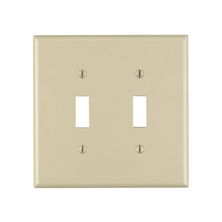 Leviton Leviton Ivory 2 gang Plastic Toggle Wall Plate 1 pk 80509-00I